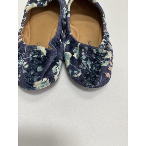 Lucky Brand Emmie Floral Velvet Ballet Flats Women's 9W Navy Cottagecore Boho - Picture 4 of 7